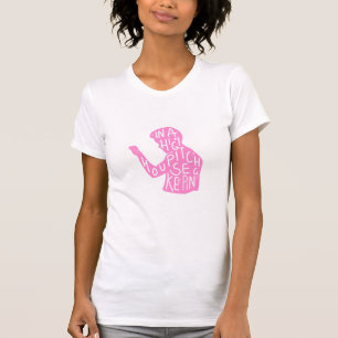 T-shirt JJ's silhouette ménagère citation en rose pastel