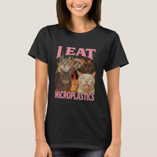 T-shirt J'Mange Des Microplastiques Drôle Chat Mème Contre