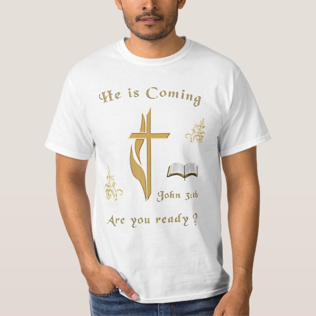 T-shirt Jn 3:16 Jésus arrive (Devant)