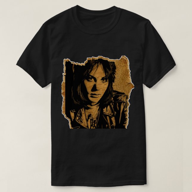 T-shirt Joan Jett Vintage Paper Joan Jett (Design devant)