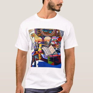 T-shirt Joan Miro Horse Pipe et Fleur rouge