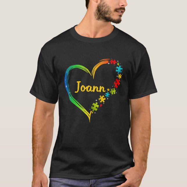 T-shirt Joann sensibilisation sur l'autisme coeur puzzle i (Devant)
