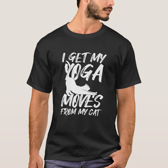 T-shirt J'Obtiens Mes Déménagements De Yoga De Mon Chat Jo (Devant)