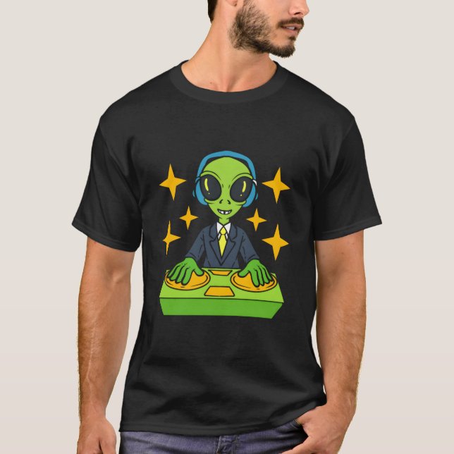 T-shirt Jockey Alien Dj Disk (Devant)