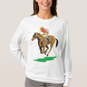 T-shirt Jockey de course de chevaux au galop