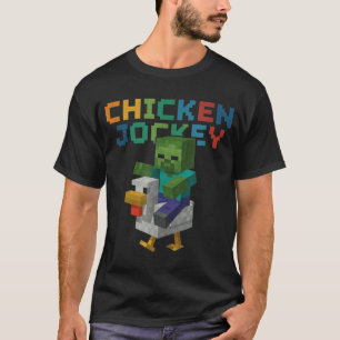 T-shirt Jockey de poulet Zombie Pixel drôle