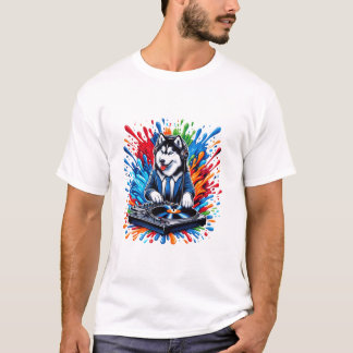 T-shirt Jockey Husky sibérien DJ Chien