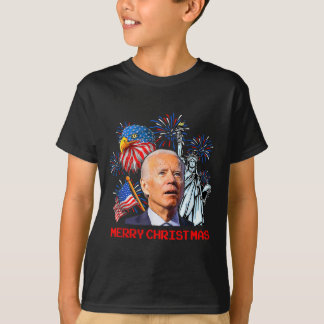 T-shirt Joe Biden Confus Patriotique Joyeux Noël Pour 4