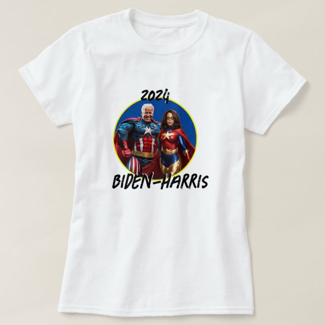 T-shirt Joe Biden et Kamala Harris en super-héros (Design devant)