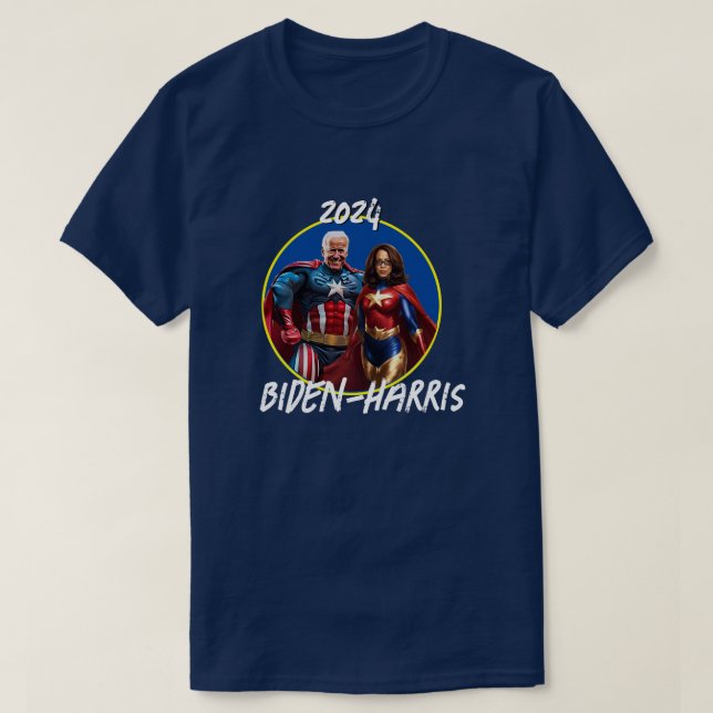 T-shirt Joe Biden et Kamala Harris en super-héros (Design devant)