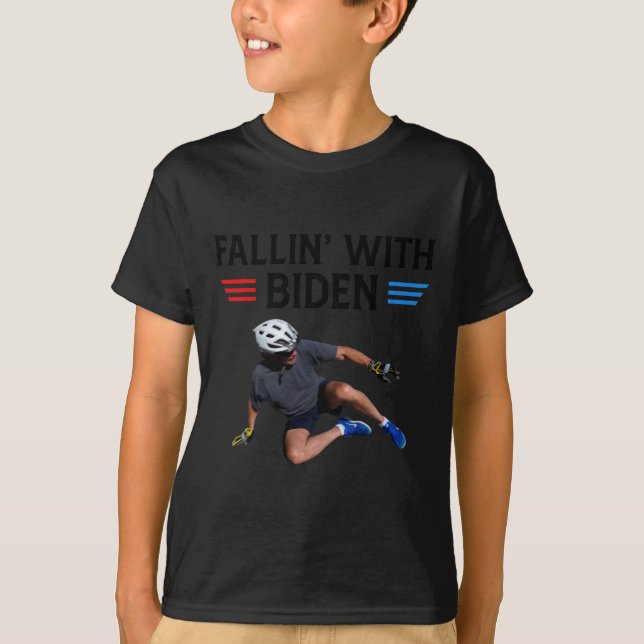T-shirt Joe Biden Falling Off Bicycle Biden Vélo Mème Funn (Devant)