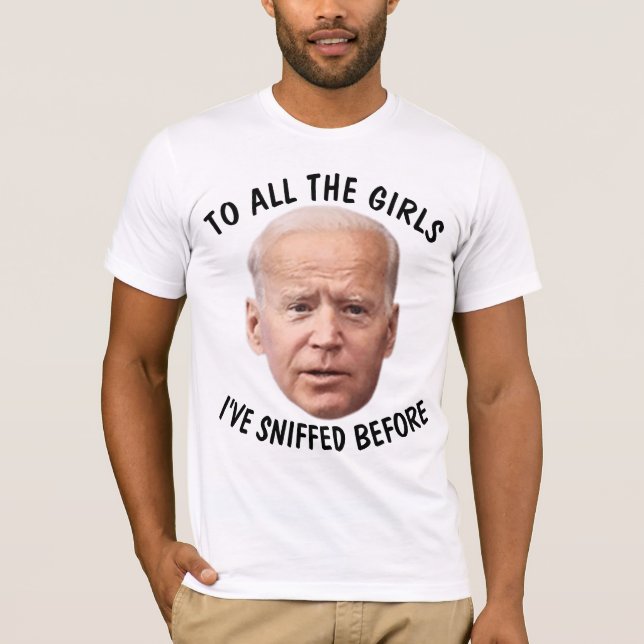 T-SHIRT JOE BIDEN FUNNY SNIFF SNIFFER (Devant)