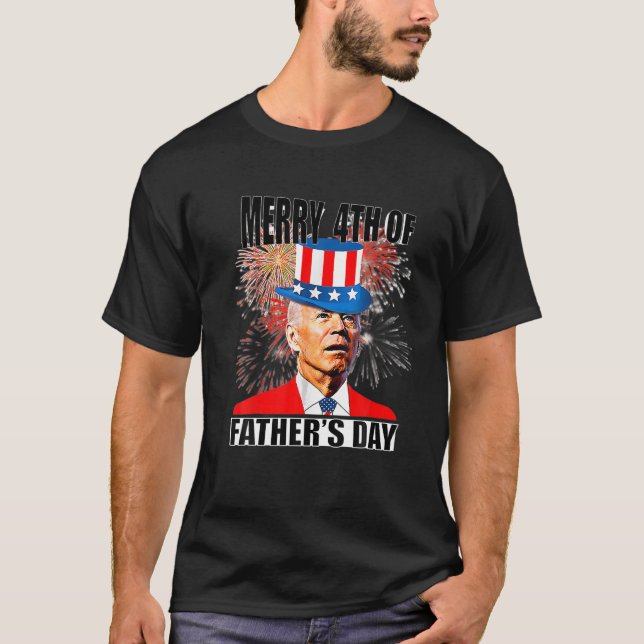 T-shirt Joe Biden Joyeux 4E De Fête des pères Drôle 4E De  (Devant)
