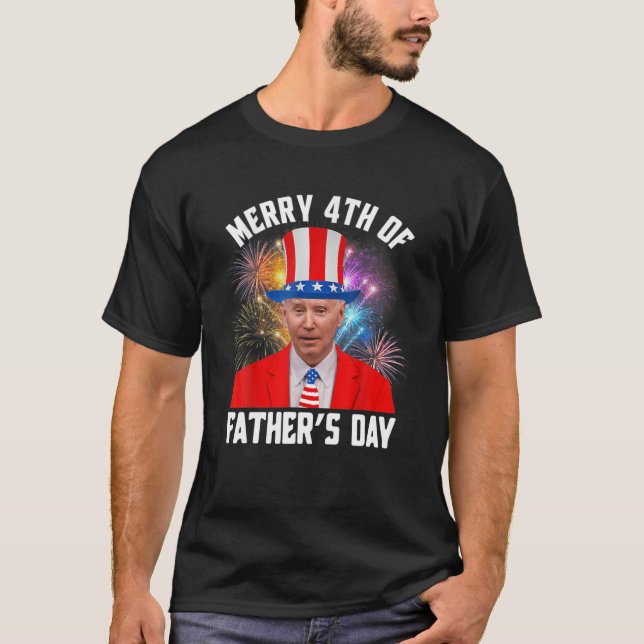 T-shirt Joe Biden Joyeux 4E De Fête des pères Drôle 4E De  (Devant)
