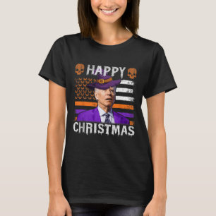 T-shirt Joe Biden Joyeux Halloween Joyeux Noël NOUS Drapea