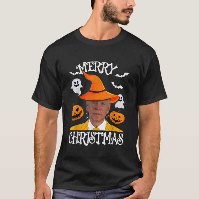 T-shirt Joe Biden Joyeux Noël Halloween plaisanteries Citr (Devant)
