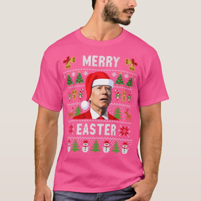 T-shirt Joe Biden Joyeux Noël hideux de Pâques (Devant)