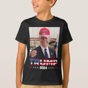 T-shirt Joe Biden Portant Un Casquette Trump