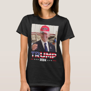 T-shirt Joe Biden Portant Un Casquette Trump
