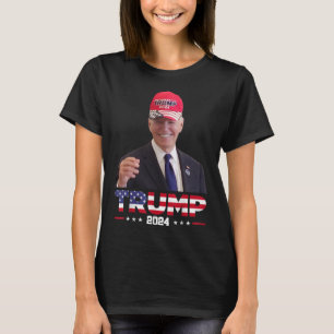 T-shirt Joe Biden portant un chapeau Trump 1