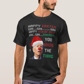 T-shirt Joe Biden Vilain Chandail De Noël Pour Hommes