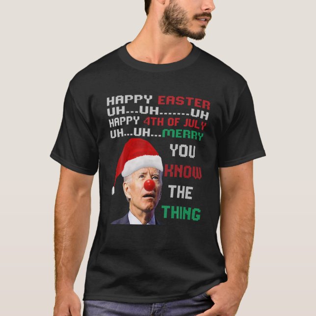T-shirt Joe Biden Vilain Chandail De Noël Pour Hommes (Devant)