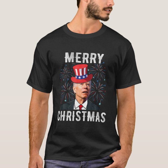 T-shirt Joe Biden Xmas Joyeux Noël 4 juillet drôle (Devant)