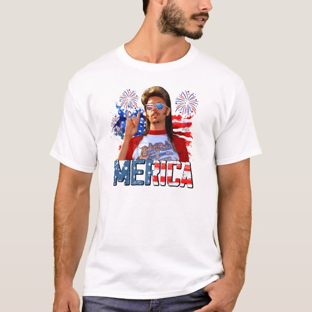 T-shirt Joe Dirt Merica Drôle 4 juillet Fête de l'Indépend (Devant)