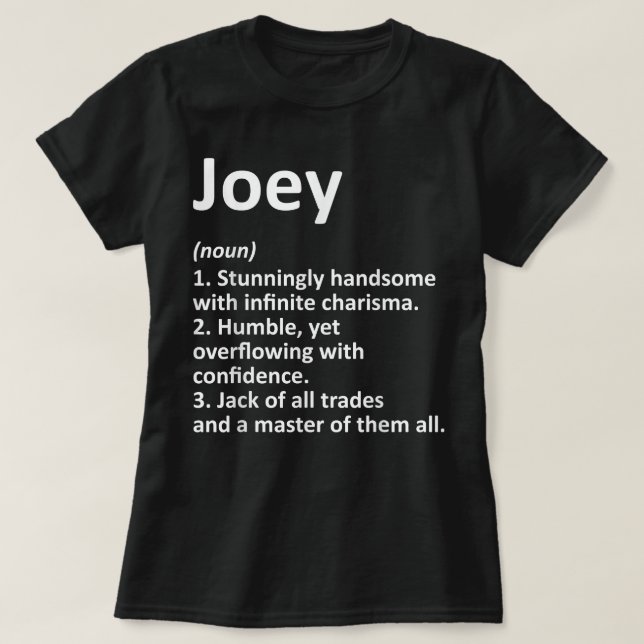 T-shirt JOEY Définition Personnalized Funny Birthday G (Design devant)