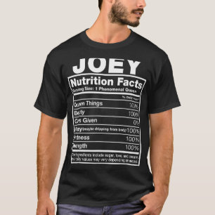 T-shirt Joey Nutrition Facts Joey Nom Birthday Shirt