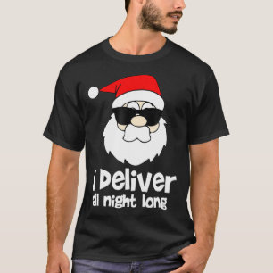 T-shirt J'Offre Toute La Nuit Long Mens Naughty Santa Clau
