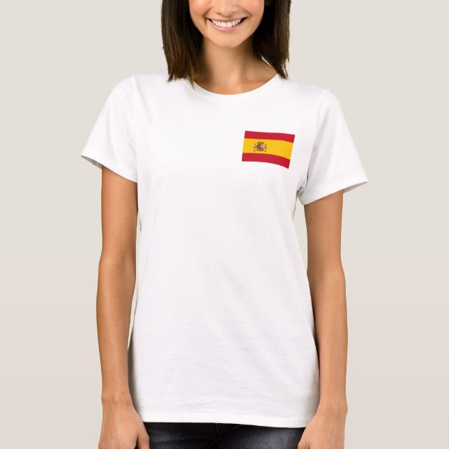T-shirt Jogger en polaire féminin avec drapeau d'Espagne (Devant)