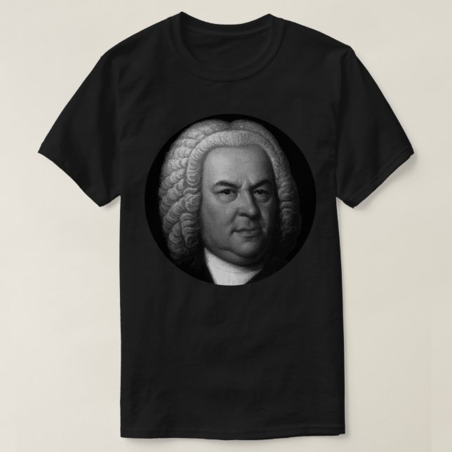 T-shirt Johann Sebastian Bach Black and White Portrait Sti (Design devant)