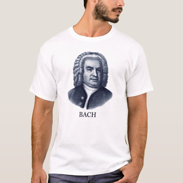 T-shirt Johann Sebastian Bach, bleu (Devant)