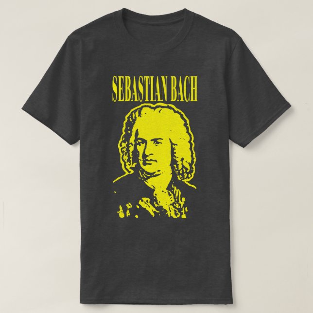 T-shirt Johann Sebastian Bach Classical Grunge Style (Design devant)