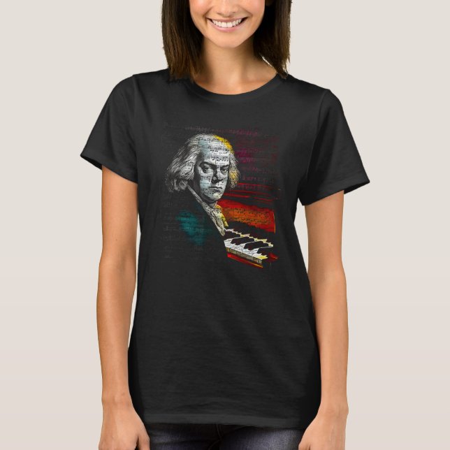 T-shirt Johann Sebastian Bach Music Pianist (Devant)