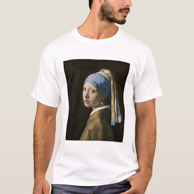 T-shirt Johannes Vermeer, fille avec une oreille perle (Devant)