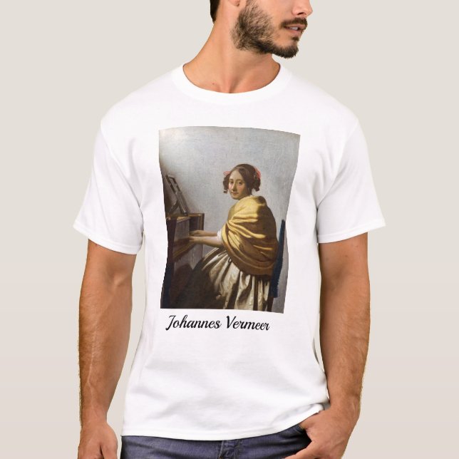 T-shirt Johannes Vermeer - Jeune femme assise à Virginal (Devant)