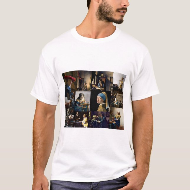 T-shirt Johannes Vermeer - Patchwork de chefs-d'oeuvre (Devant)