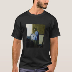 T-shirt Johannes Vermeer - Une femme en bleu lisant une le