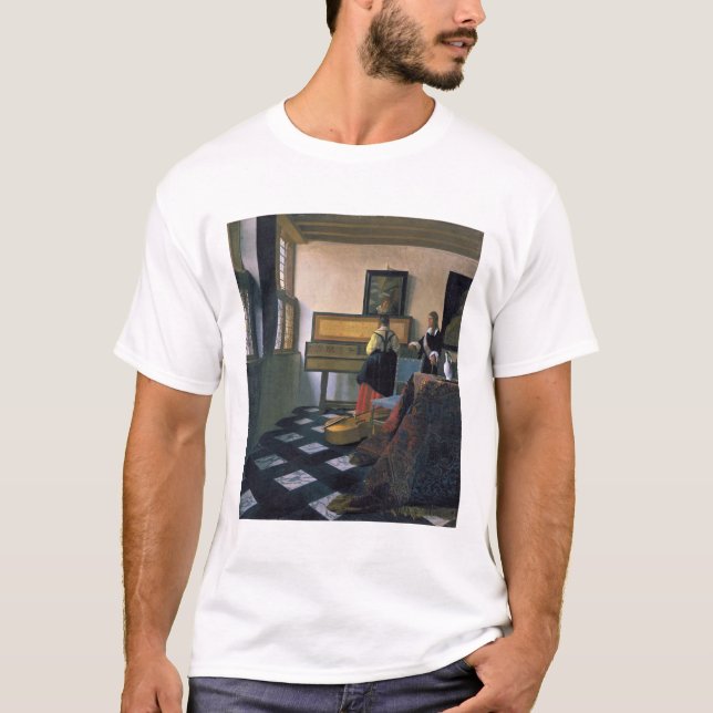 T-shirt Johannes Vermeer, van Delft, La leçon de musique (Devant)