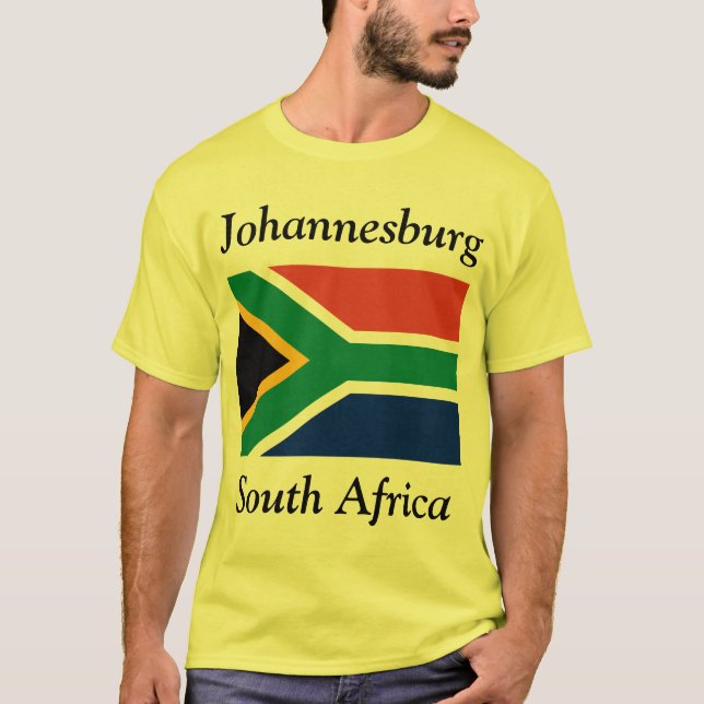 T-shirt Johannesburg, Afrique du Sud avec le drapeau (Devant)