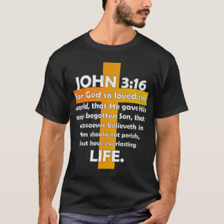 T-shirt John 316 KJV Bible Verse imprimé sur le dos Premiu
