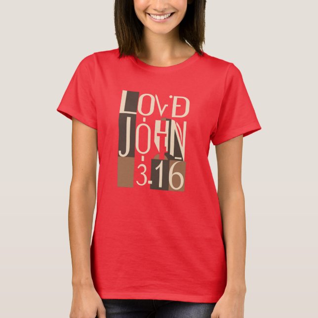 T-shirt John 3:16 Cubisme adoré Art (Devant)