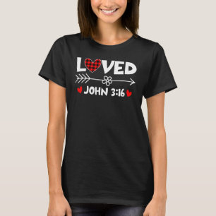 T-shirt John adoré 3 16 Valentines Jour Coeur Buffalo Plai