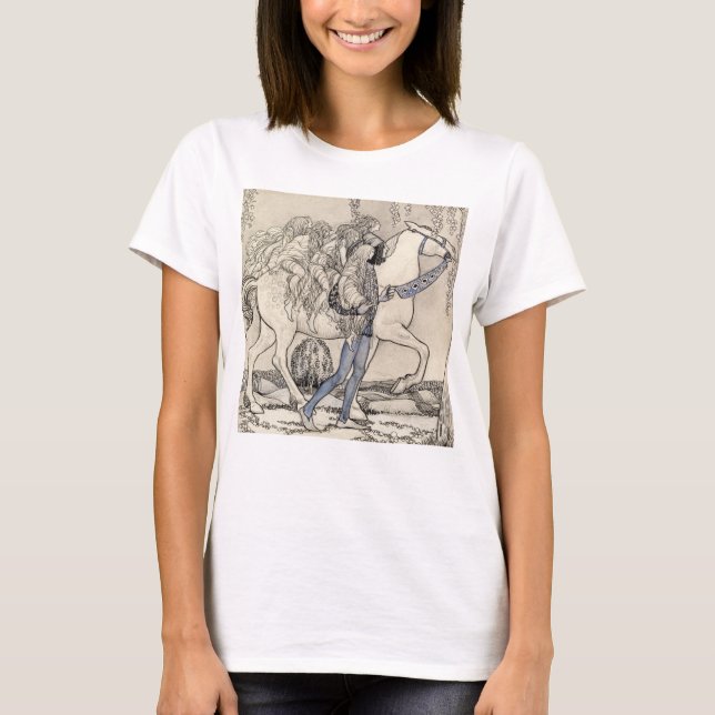 T-shirt John Bauer - Il mena le Cheval à la brique (Devant)
