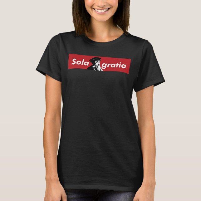 T-shirt John Calvin Christian Protestant Reformation (Devant)