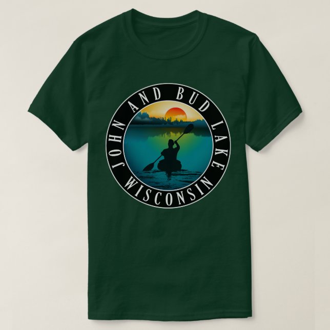 T-shirt John Et Bud Lake Wisconsin Kayaking (Design devant)