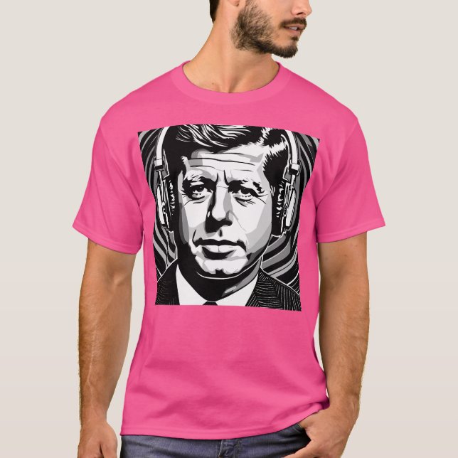 T-shirt John F Kennedy porte un casque (Devant)