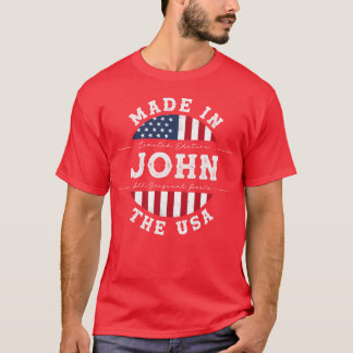 T-shirt John Nom Patriotique Américain Fabriqué aux États-